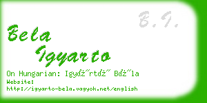 bela igyarto business card